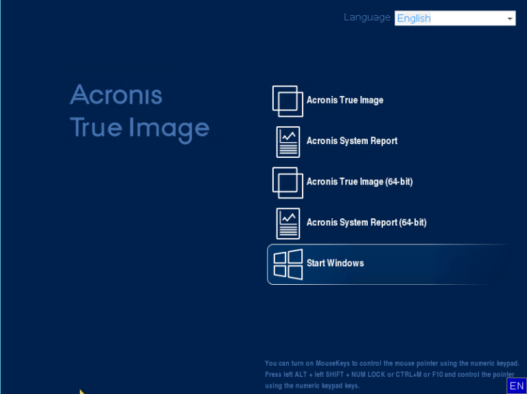 acronis true image boot usb