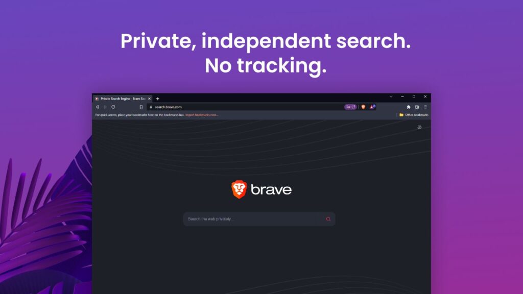 Brave browser interface